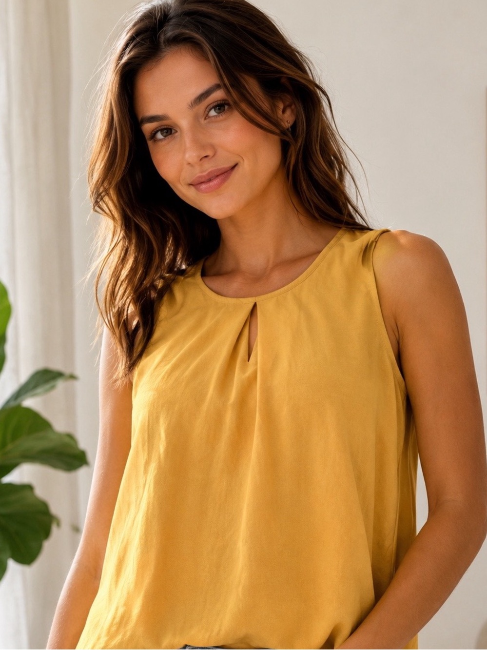 Trendy Cut Out Tee Forever 21 Size S Color Mustard